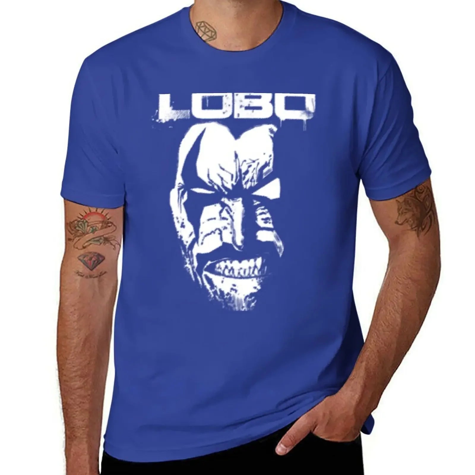 Lobo Graphic T-Shirt | Men's White Summer Comic Tee Graphic Tees - The Eezee Shop