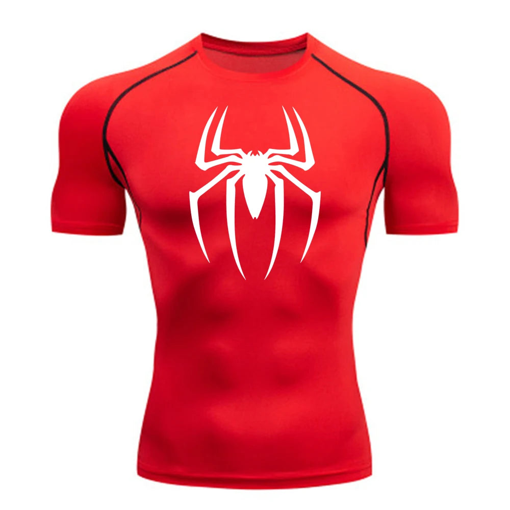 Spider Print Compression Shirt | Men's Quick-Dry Gym Jersey Gym & Compression Wear - The Eezee Shop