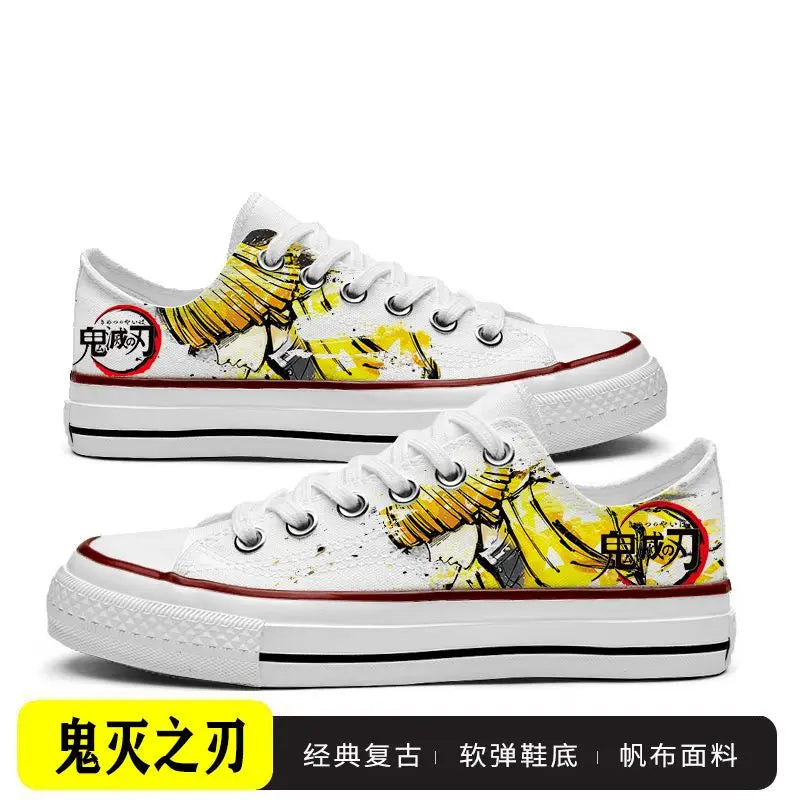 Tanjiro Canvas Sneakers | Demon Slayer Low-Top Graffiti Shoes Sneakers - The Eezee Shop