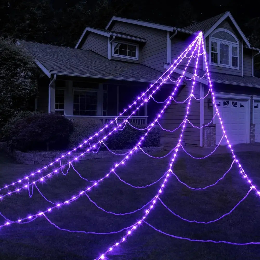 Spider Web LED Lights | 250 LED Waterproof Net with 8 Modes Halloween Lights - The Eezee Shop