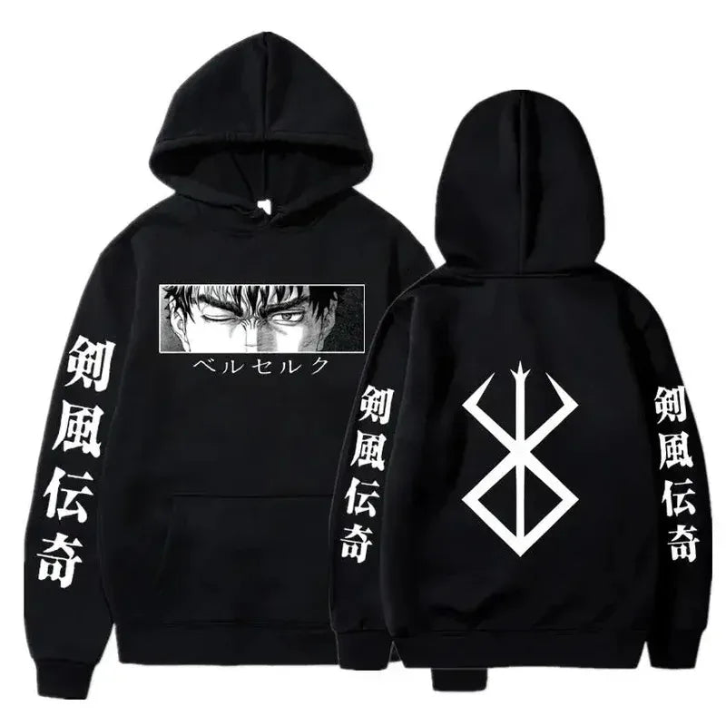 Berserk Guts Fleece Hoodie | Graphic Manga Sweatshirt Hoodies & Sweatshirts - The Eezee Shop