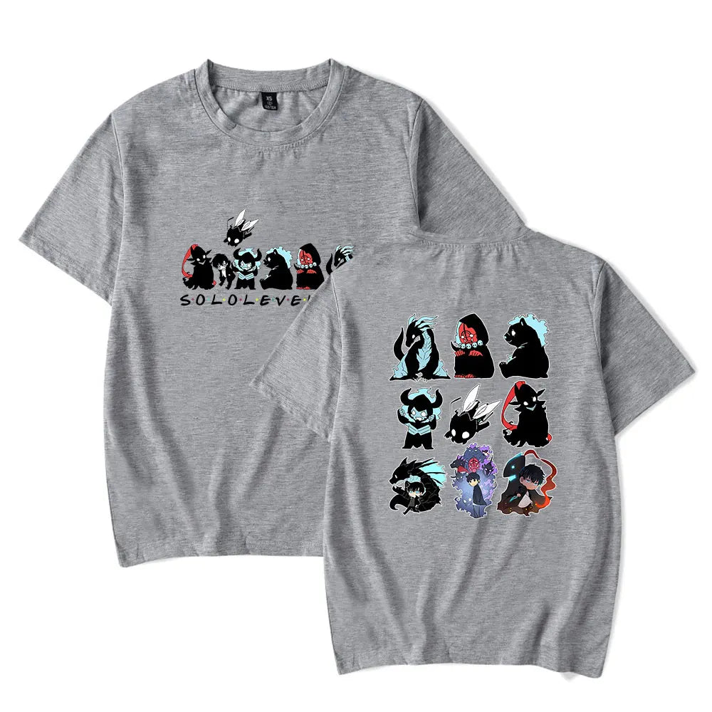 Solo Leveling Tee Merch T-shirts Cosplay Women Men Fashion Casual Crewneck Short Sleeve Streetwear T-shirt Gift Clothing New Anime Tshirts - The Eezee Shop