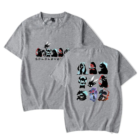 Solo Leveling Tee Merch T-shirts Cosplay Women Men Fashion Casual Crewneck Short Sleeve Streetwear T-shirt Gift Clothing New Anime Tshirts - The Eezee Shop