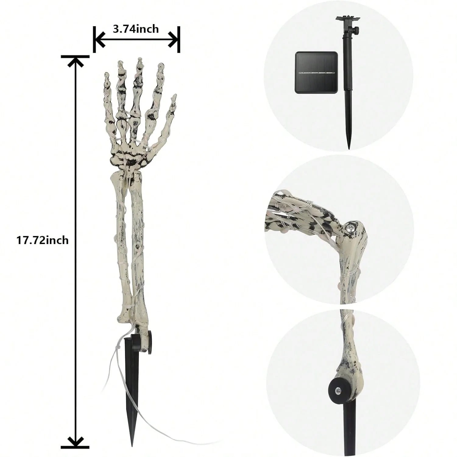 Solar Skeleton Hand Stake Lights | 2-Pack Purple LED Lawn Lights Halloween Lights - The Eezee Shop