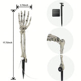 Solar Skeleton Hand Stake Lights | 2-Pack Purple LED Lawn Lights Halloween Lights - The Eezee Shop