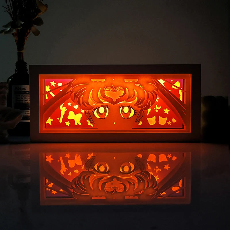 Anime Paper-Cut Light Box | Remote Control Color Night Light Lamps & Night Lights - The Eezee Shop