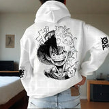 Luffy Print Hooded Sweater | One Piece Couples Hoodie Hoodies & Sweatshirts - The Eezee Shop