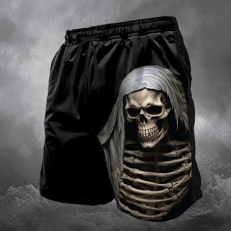 3D Skeleton Print Board Shorts | Men's Summer Beach Shorts Shorts - The Eezee Shop