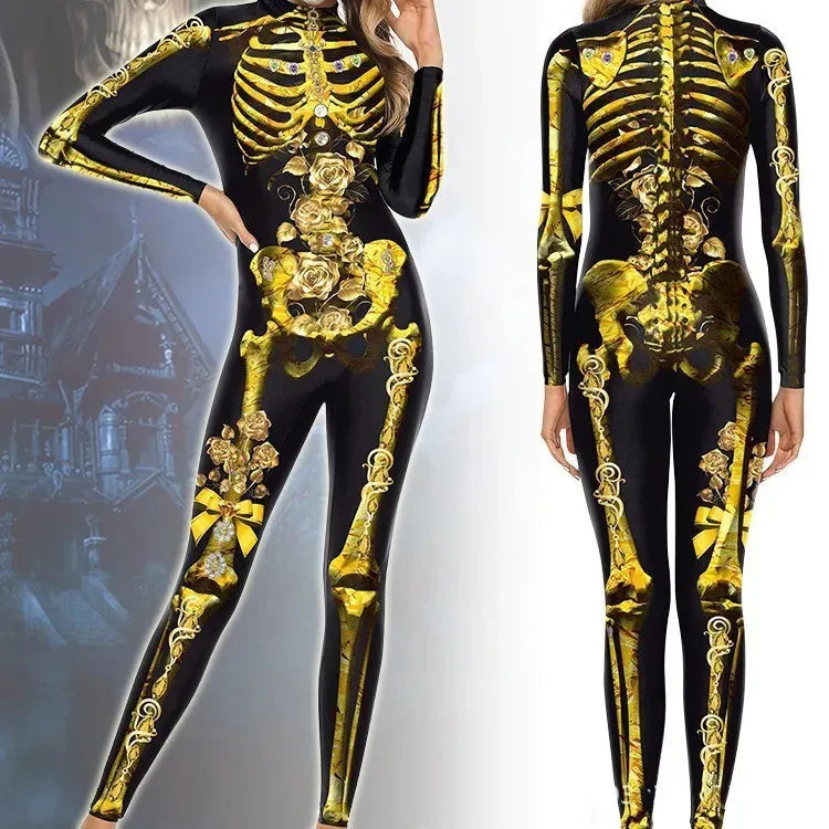 3D Skeleton Zentai Bodysuit | Couples Halloween Jumpsuit Halloween Costumes - The Eezee Shop