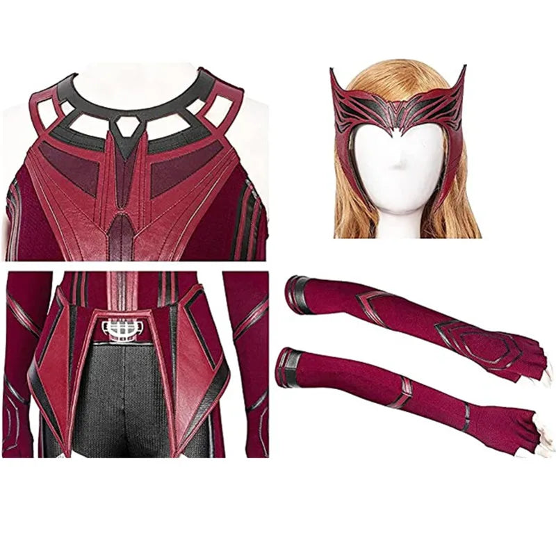 Wanda Maximoff Cosplay Outfit | Red Top, Pants, Cloak & Headpiece Cosplay Costumes - The Eezee Shop