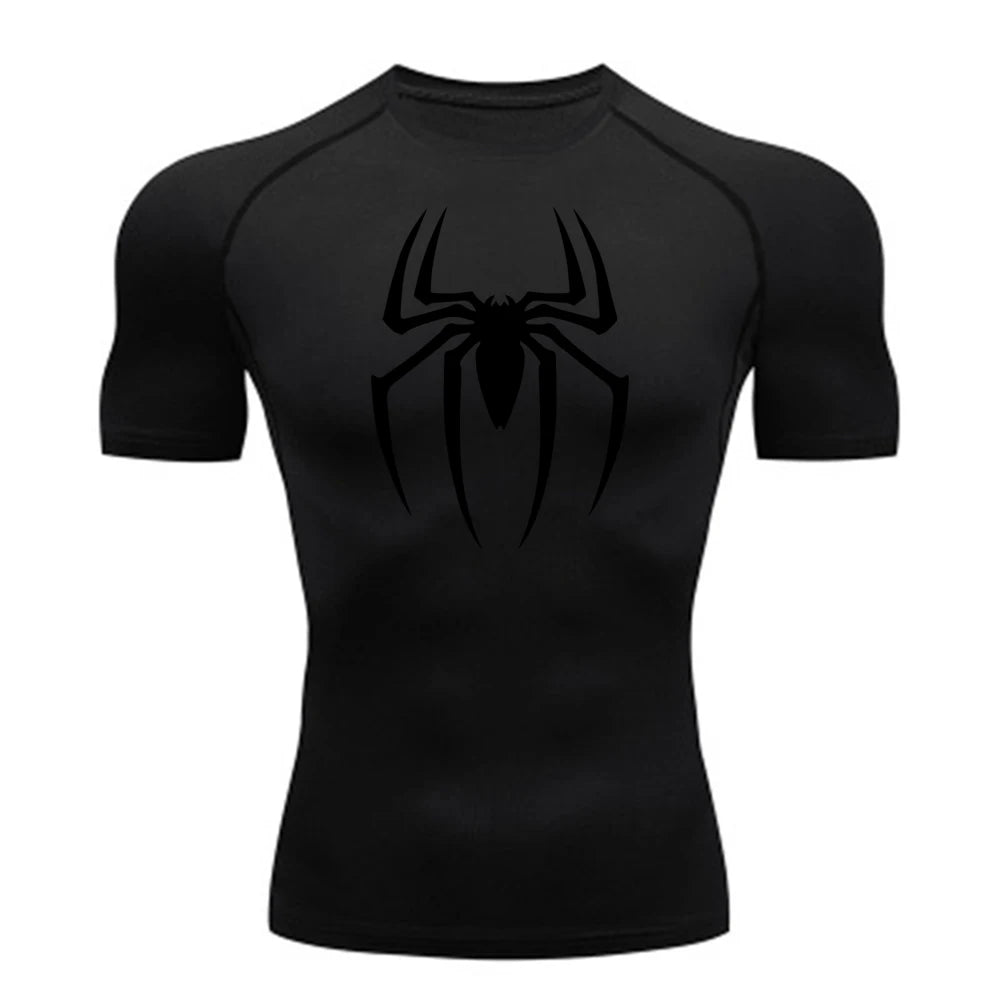 Spider Print Compression Shirt | Men's Quick-Dry Gym Jersey Gym & Compression Wear - The Eezee Shop