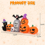 8ft Pumpkin Black Cat Tombstone Inflatable | LED Yard Decor Outdoor Halloween Decorations - The Eezee Shop
