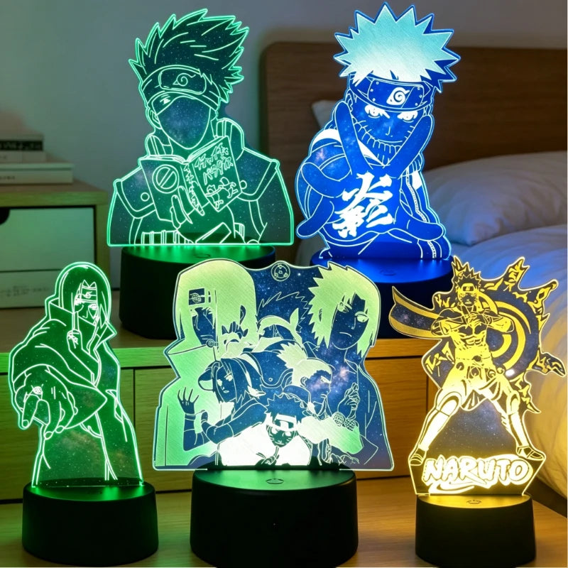 Naruto 3D LED Night Light | Akatsuki Kakashi Itachi Bedroom Lamp Lamps & Night Lights - The Eezee Shop