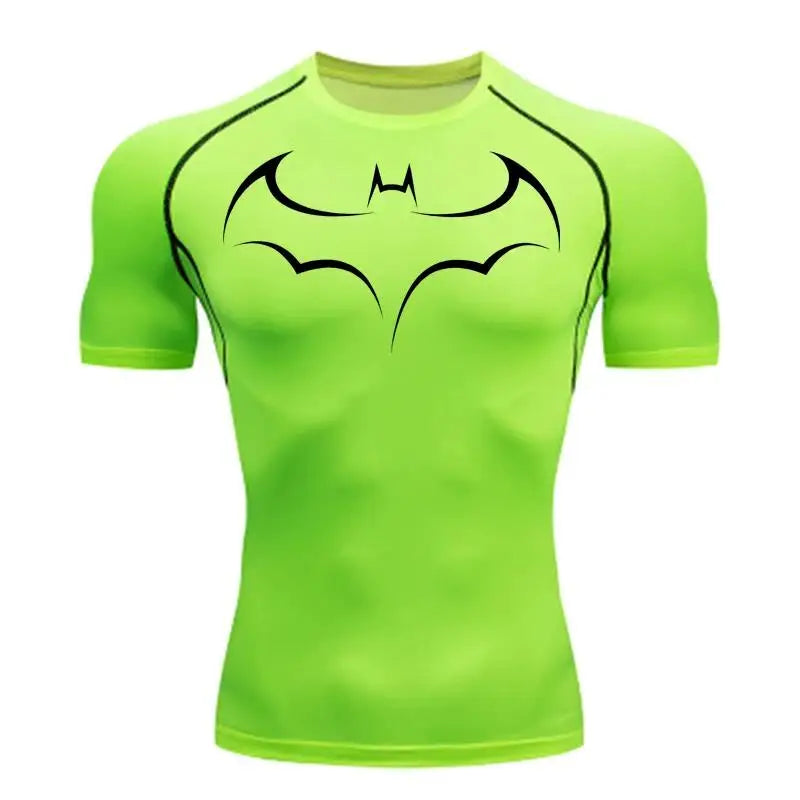 Bat Print Compression T-Shirt | Men's Running & Gym Tee Gym & Compression Wear - The Eezee Shop