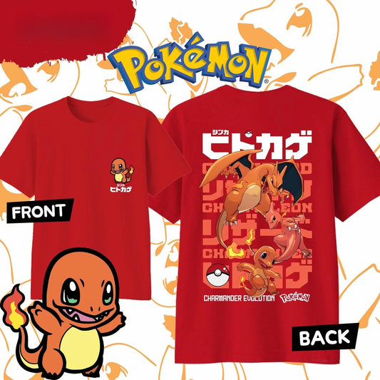 2026 Summer Pokémon Anime CHARMANDER 100% Pure Cotton Printed T-shirt Anime Tshirts - The Eezee Shop