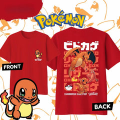2026 Summer Pokémon Anime CHARMANDER 100% Pure Cotton Printed T-shirt Anime Tshirts - The Eezee Shop
