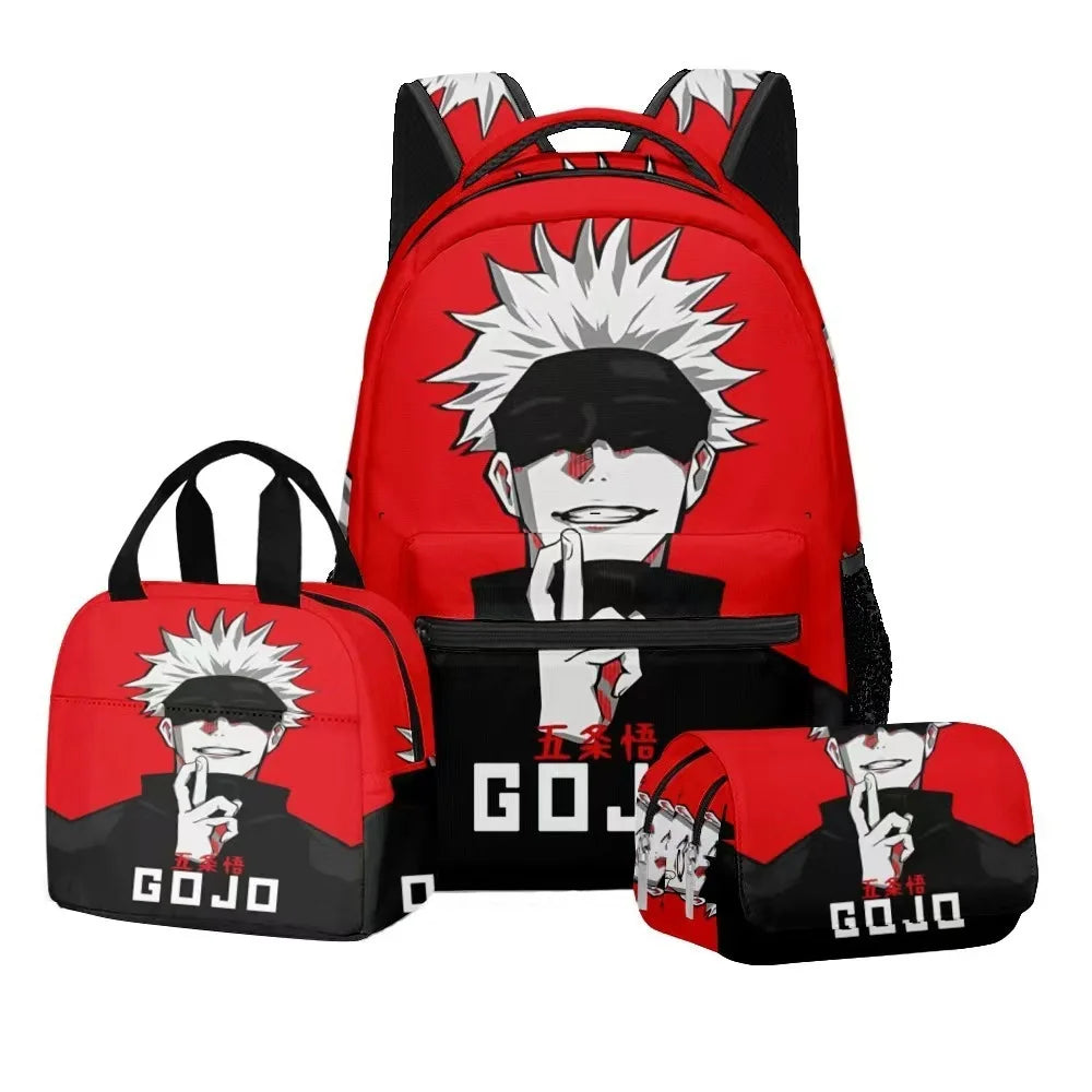 Jujutsu Kaisen Backpack 3-Piece Set | Bag, Pencil Case & Handbag Backpacks - The Eezee Shop