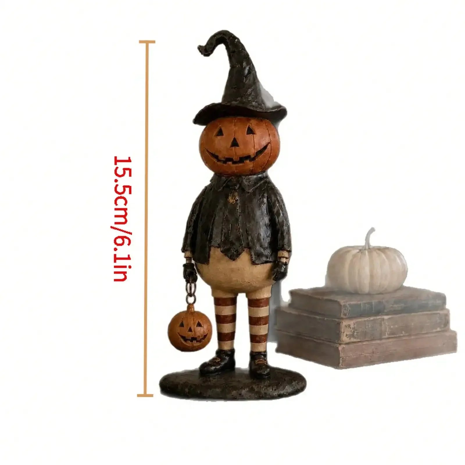 Pumpkin Witch Resin Statue | Halloween Shelf & Desk Decor Halloween Figurines - The Eezee Shop