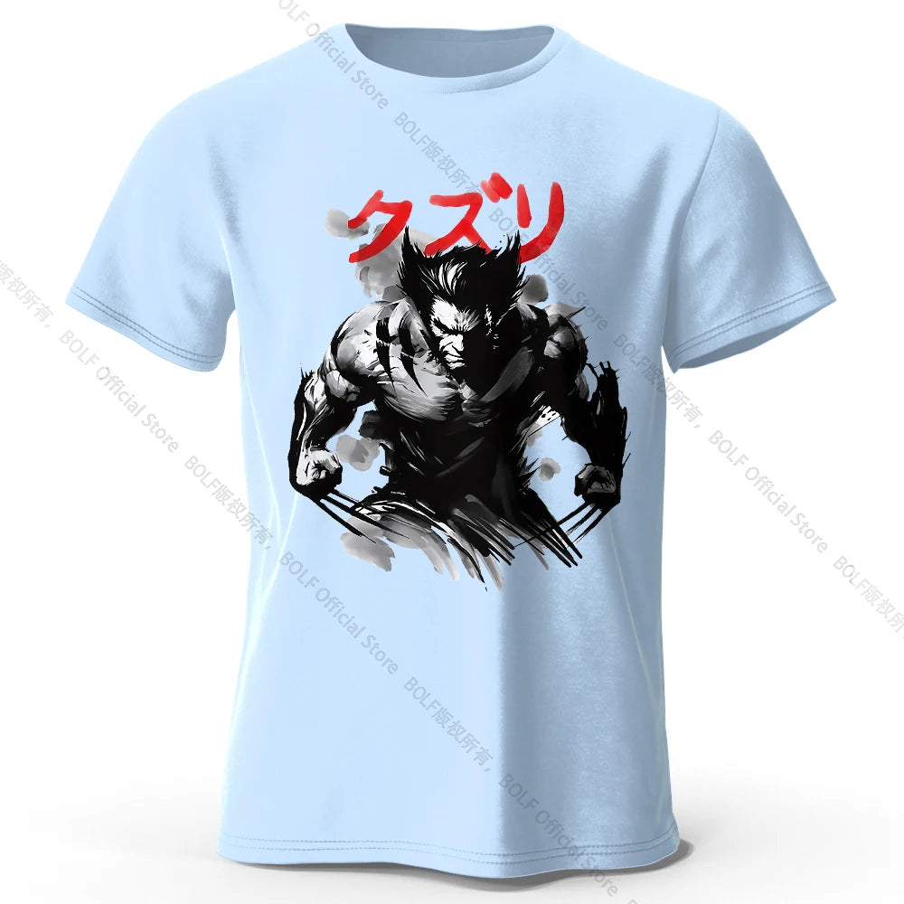 Wolverine Ink Wash Art T-Shirt | Oversized 100% Cotton Tee Graphic Tees - The Eezee Shop