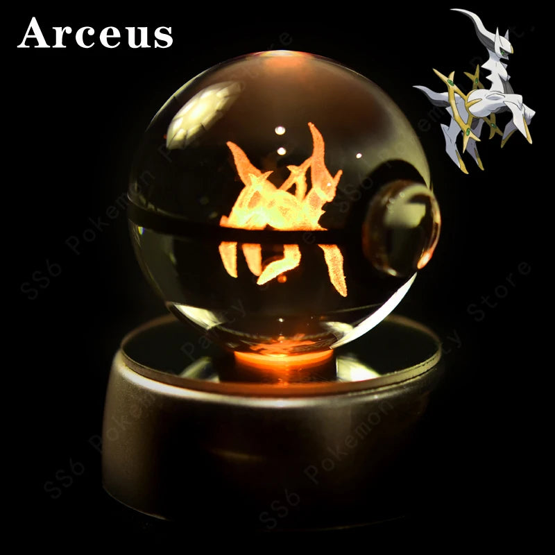 Pokemon 3D Crystal Ball Night Light | Mewtwo, Pikachu & Gengar Lamps & Night Lights - The Eezee Shop