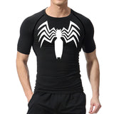 Spider Print Compression Shirts for Men Summer Short Sleeve Rash Guard Other - The Eezee Shop