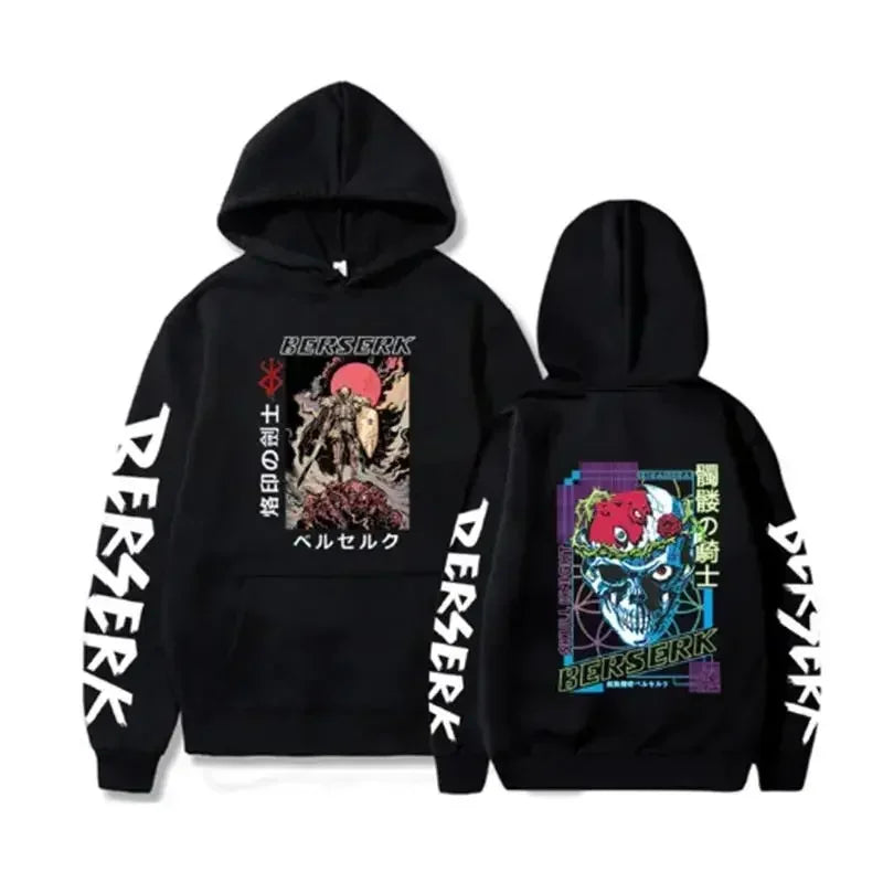 Berserk Guts Fleece Hoodie | Graphic Manga Sweatshirt Hoodies & Sweatshirts - The Eezee Shop