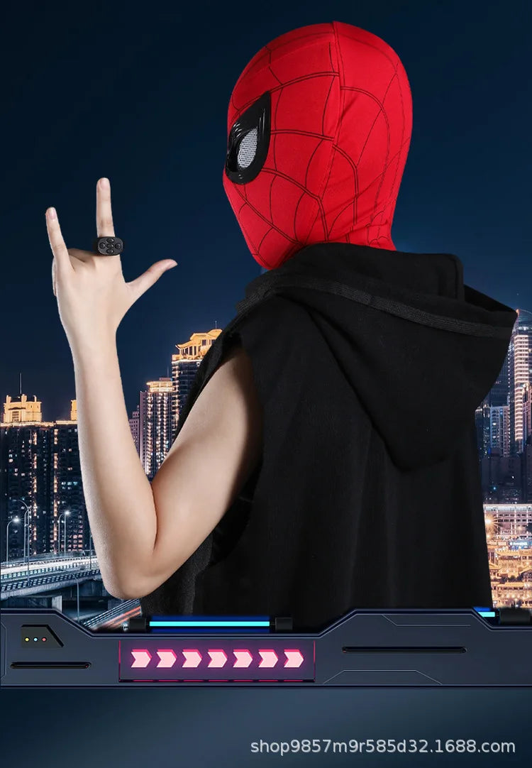 Miles Morales Light-Up Mask | Moving Eyes Ring Control 1:1 Cosplay Masks & Helmets - The Eezee Shop