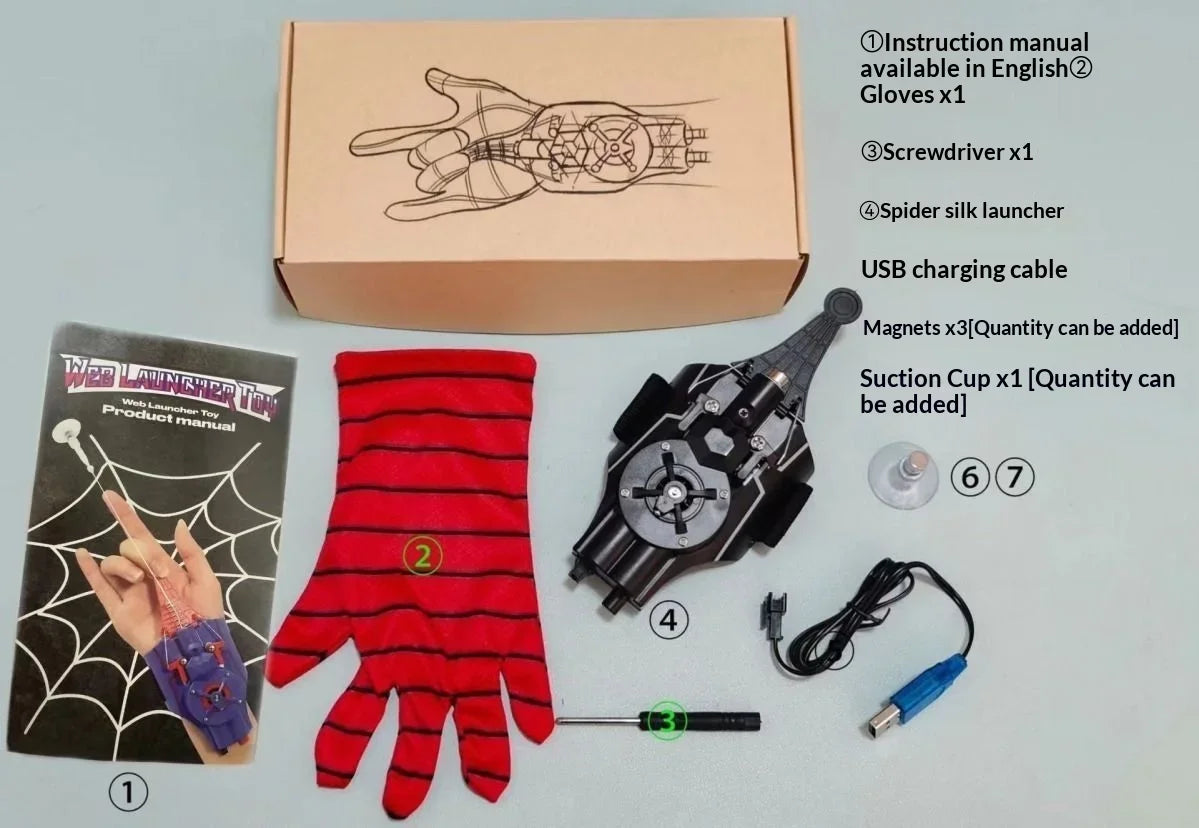 Retractable Web Shooter | Wrist-Mounted Rope Launcher Prop Cosplay Props - The Eezee Shop