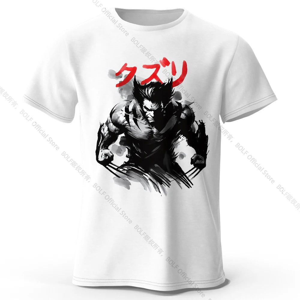 Wolverine Ink Wash Art T-Shirt | Oversized 100% Cotton Tee Graphic Tees - The Eezee Shop