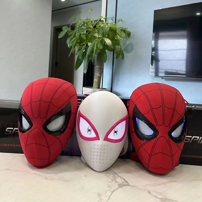 Miles Morales Light-Up Mask | Moving Eyes Ring Control 1:1 Cosplay Masks & Helmets - The Eezee Shop