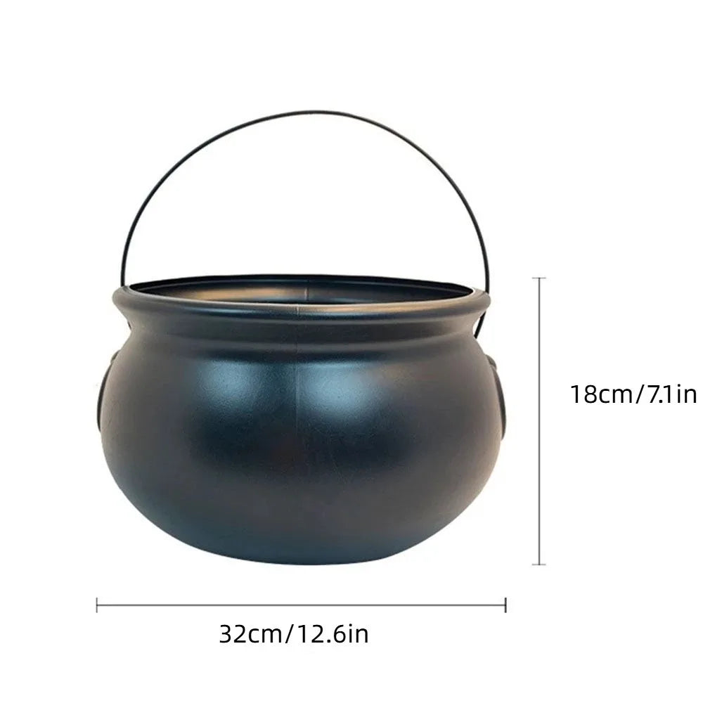 32cm Black Witch Cauldron | Halloween Party Candy Bucket Party Supplies - The Eezee Shop