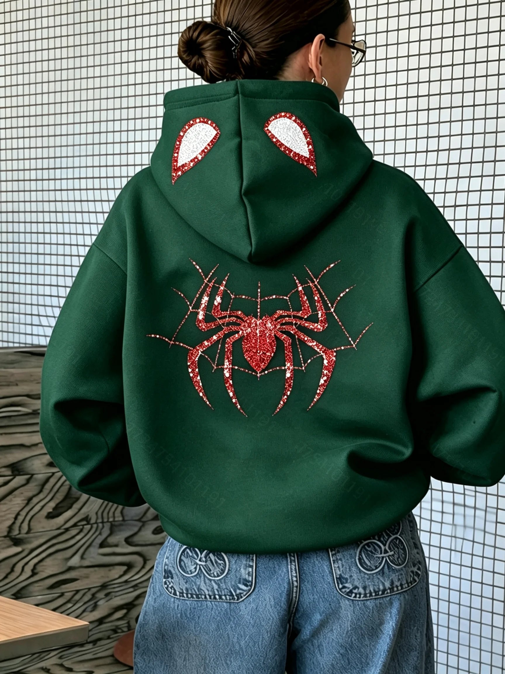 Women's Spider Graphic Hoodie | Casual Streetwear Pullover Hoodies & Sweatshirts - The Eezee Shop