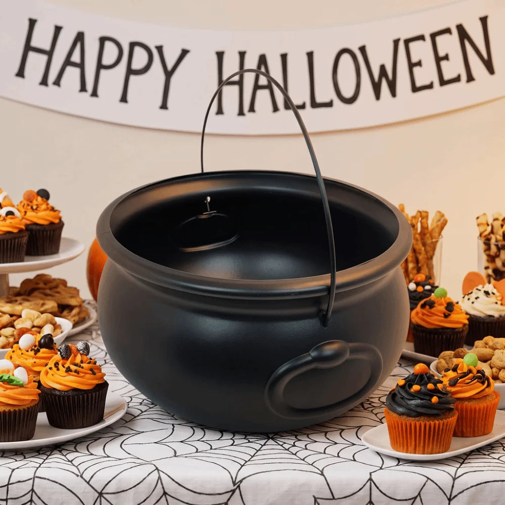 32cm Black Witch Cauldron | Halloween Party Candy Bucket Party Supplies - The Eezee Shop