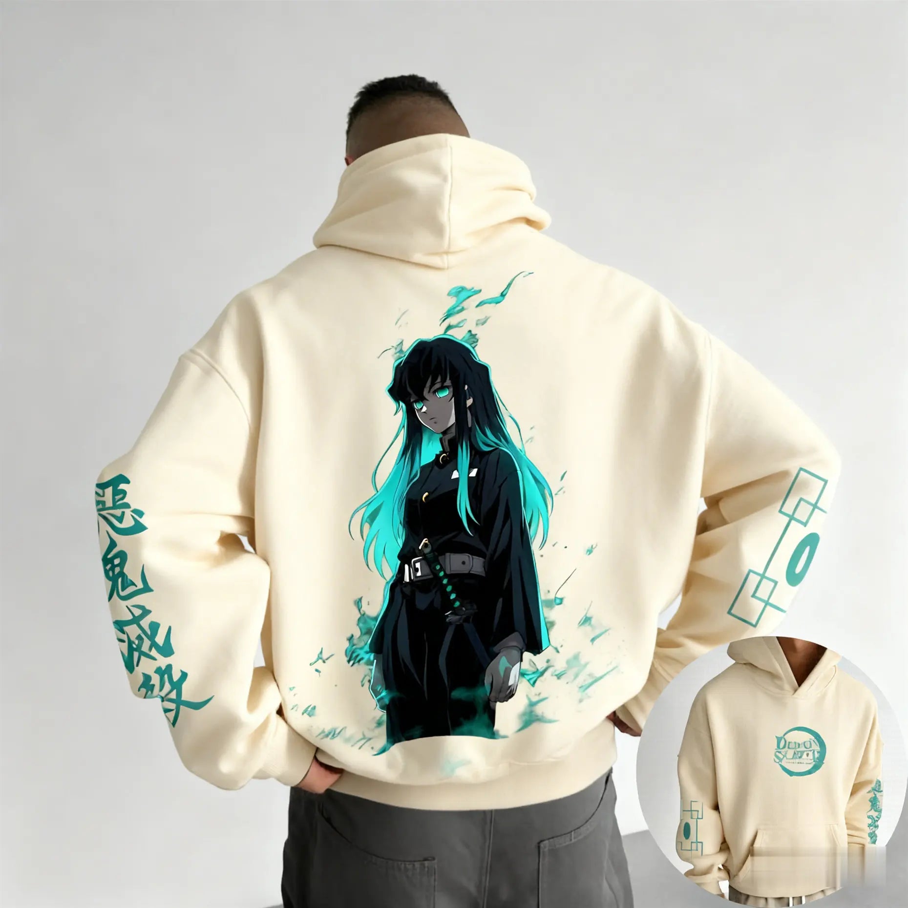 Muichiro Tokito Fleece Hoodie | Demon Slayer Plus Size Pullover Hoodies & Sweatshirts - The Eezee Shop