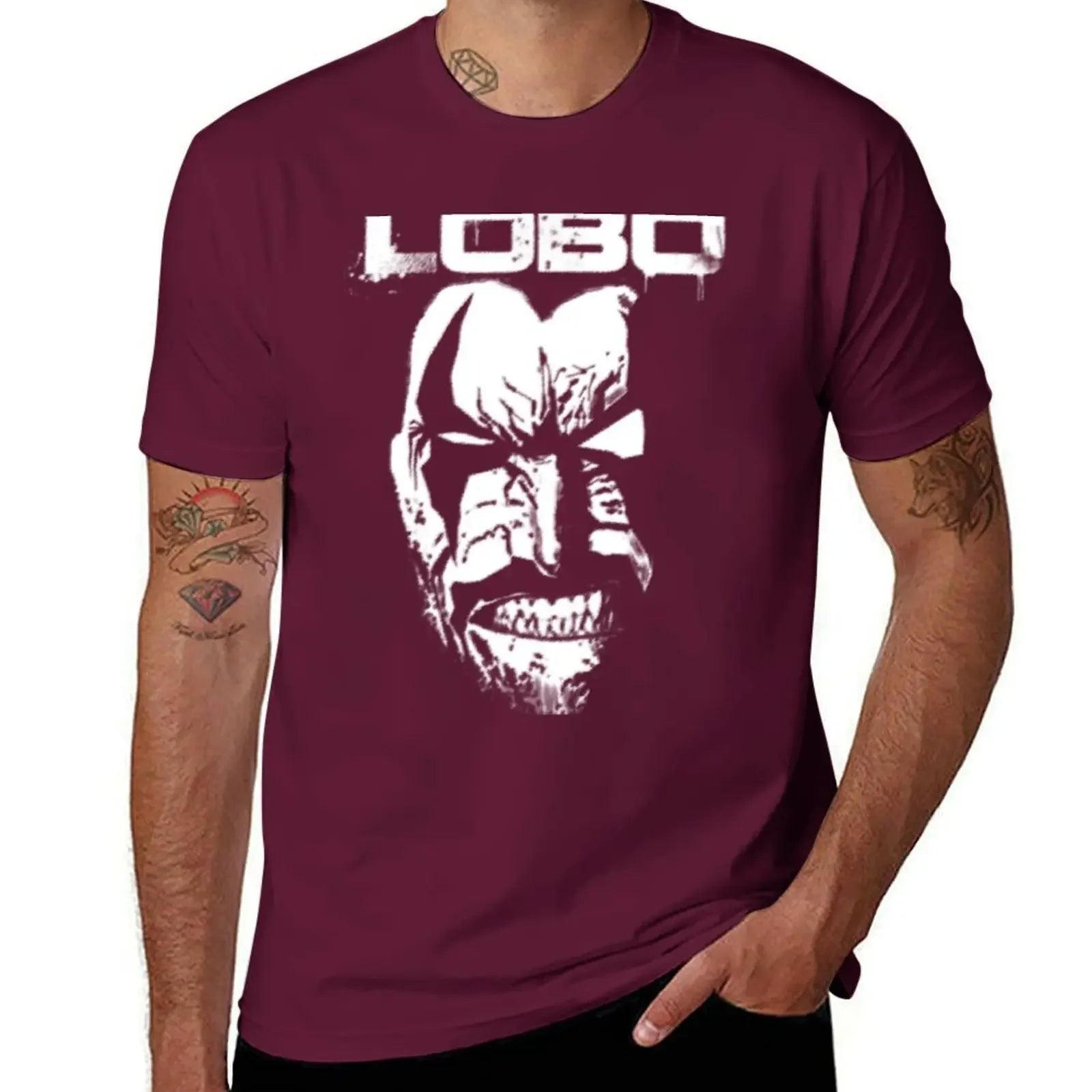 Lobo Graphic T-Shirt | Men's White Summer Comic Tee Graphic Tees - The Eezee Shop
