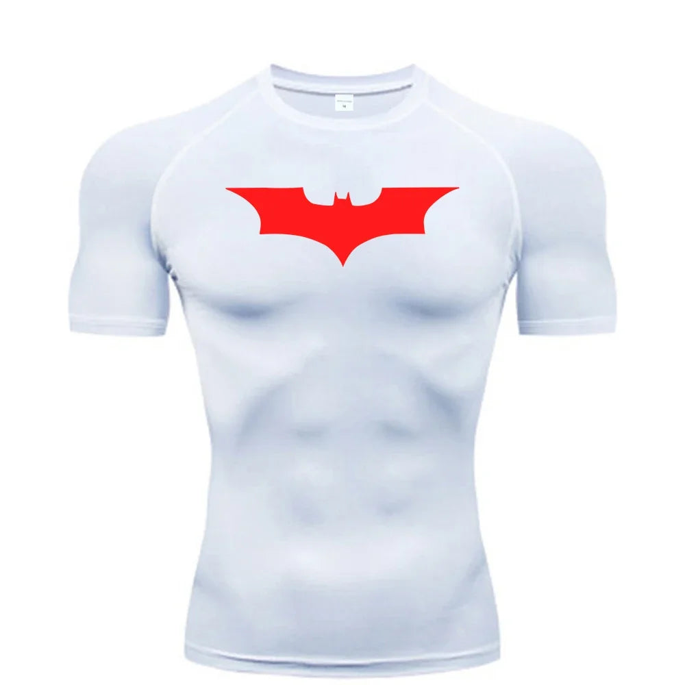 Bat Print Men's Tight T-Shirt | Compression Fitness Top Gym & Compression Wear - The Eezee Shop