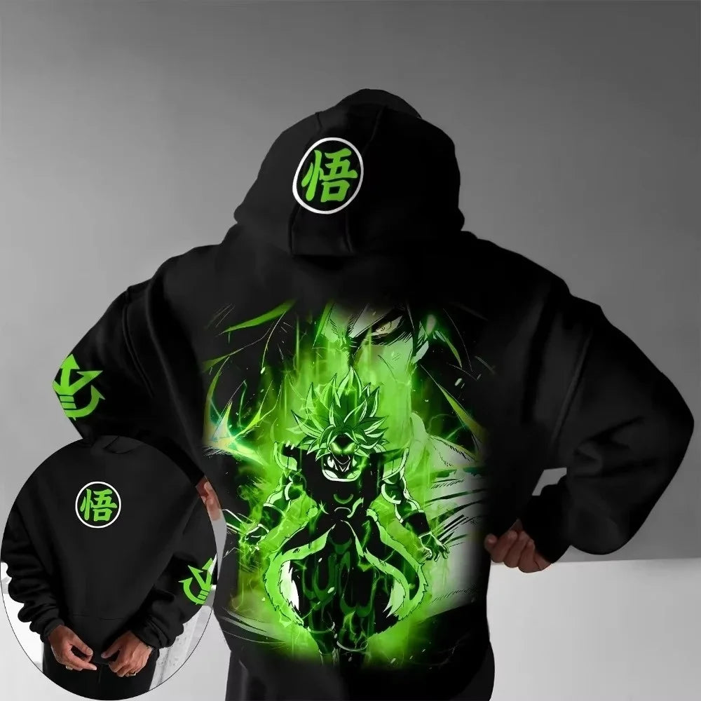 Super Saiyan Goku Retro Hoodie | Pure Cotton Dragon Ball Pullover Hoodies & Sweatshirts - The Eezee Shop