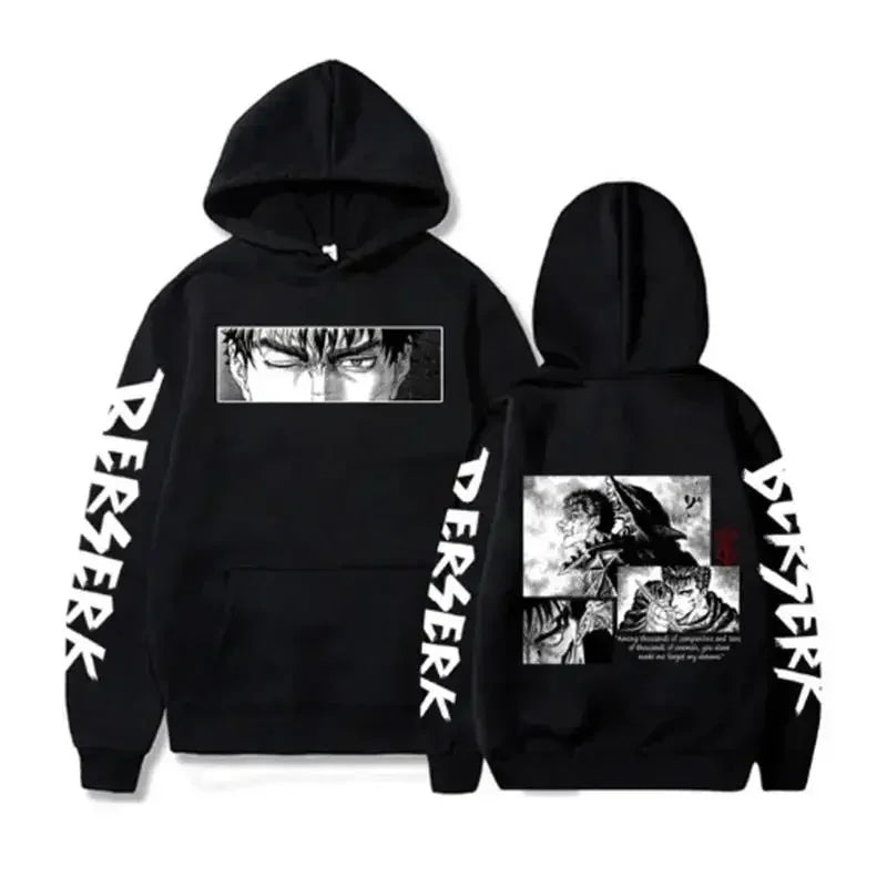 Berserk Guts Fleece Hoodie | Graphic Manga Sweatshirt Hoodies & Sweatshirts - The Eezee Shop