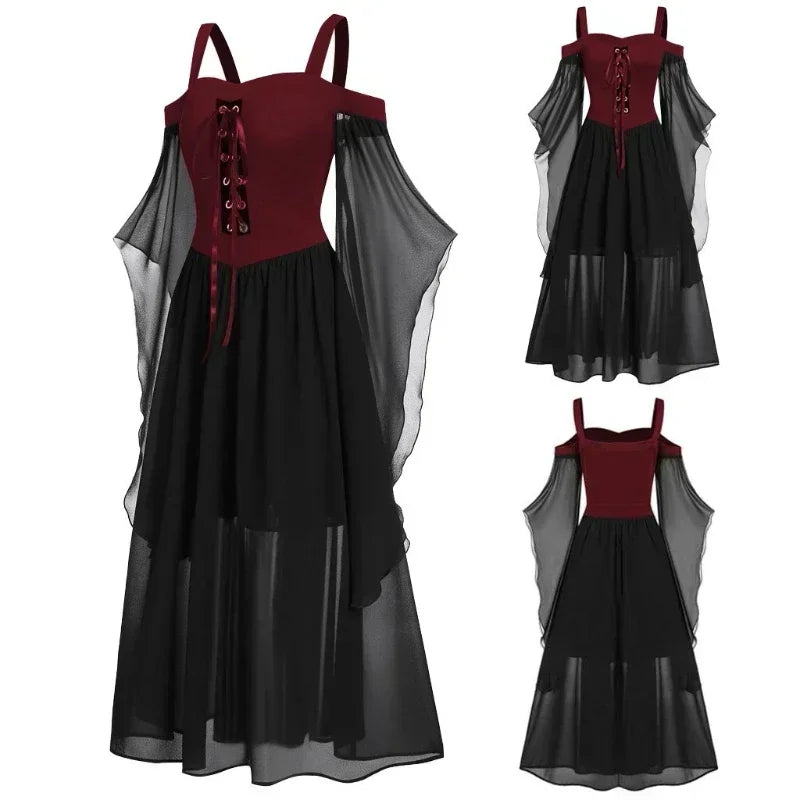 Women's Medieval Witch Dress | Butterfly Sleeve Halloween Costume Halloween Costumes - The Eezee Shop