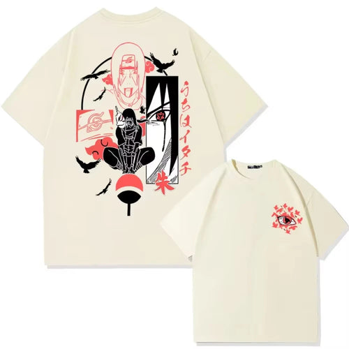 Naruto Animation Derivatives T-shirt Uchiha Itachi Uchiha Sasuke Printing Men Summer Fashion Casual Oversized Streetwear Anime Tshirts - The Eezee Shop