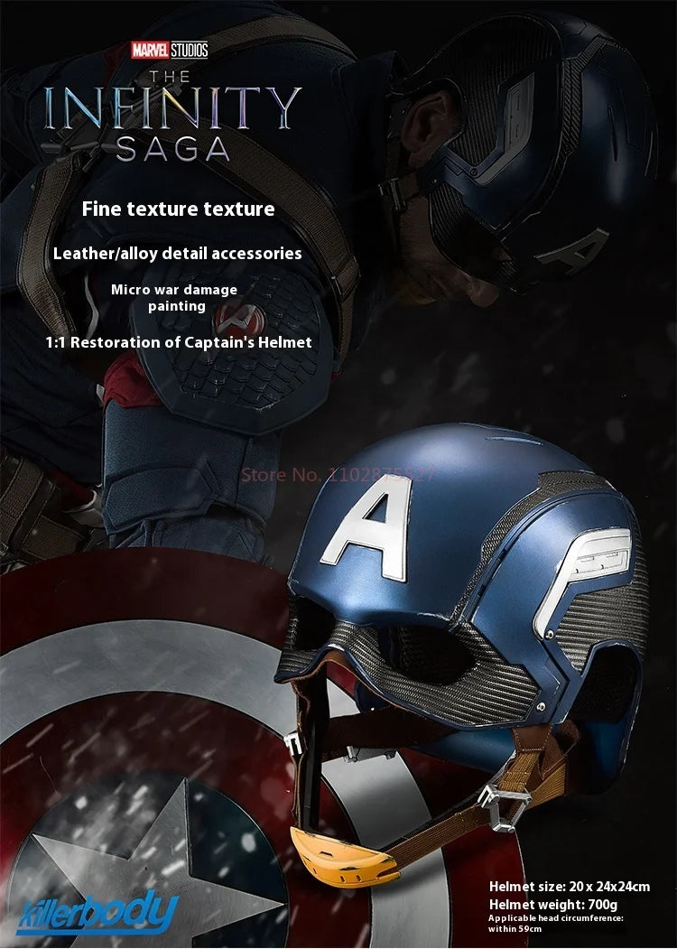Captain America 1:1 Wearable Helmet | Avengers Display Mask Cosplay Masks & Helmets - The Eezee Shop
