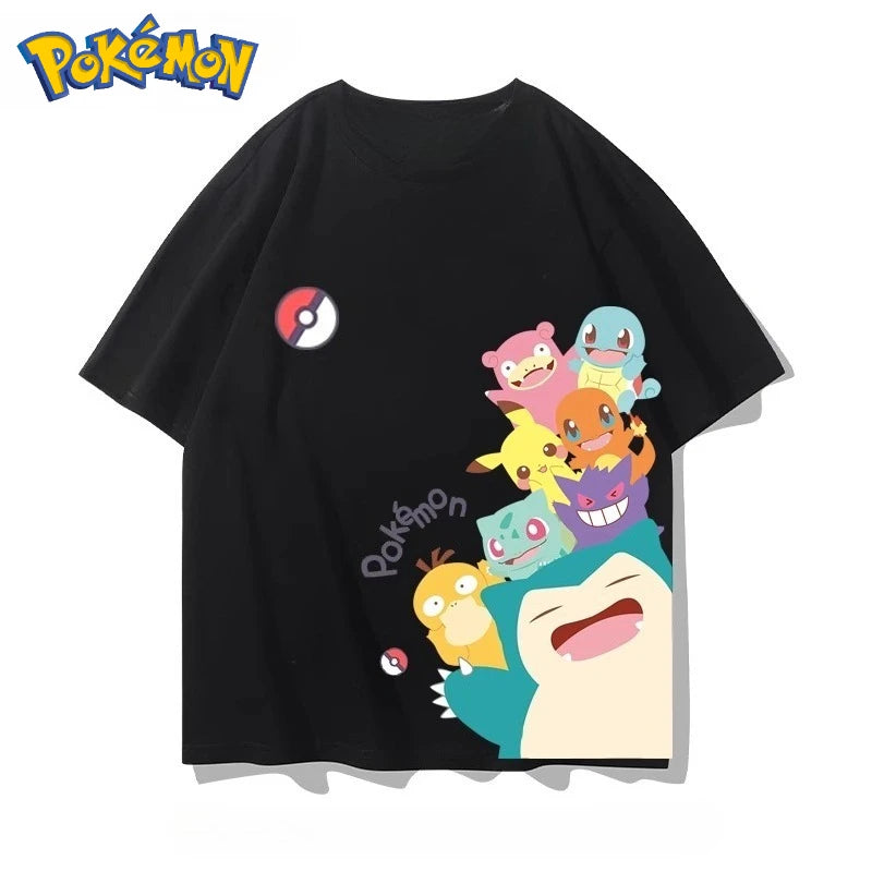 Pokémon Anime Peripheral Pikachu Double-sided Printed T-shirt 2026 Summer Kids Tee Outdoor Training and Fitness Men's Sportswear Anime Tshirts - The Eezee Shop