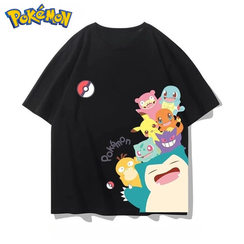 Pokémon Anime Peripheral Pikachu Double-sided Printed T-shirt 2026 Summer Kids Tee Outdoor Training and Fitness Men's Sportswear Anime Tshirts - The Eezee Shop