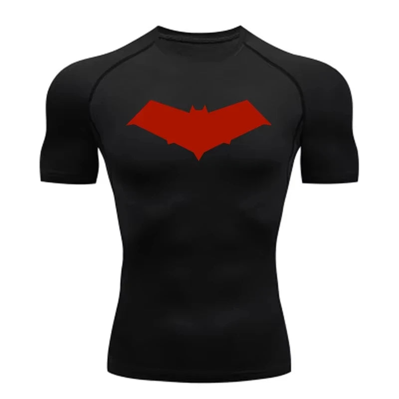 Bat Print Compression Long Sleeve | Men's Quick-Dry Rashguard Gym & Compression Wear - The Eezee Shop