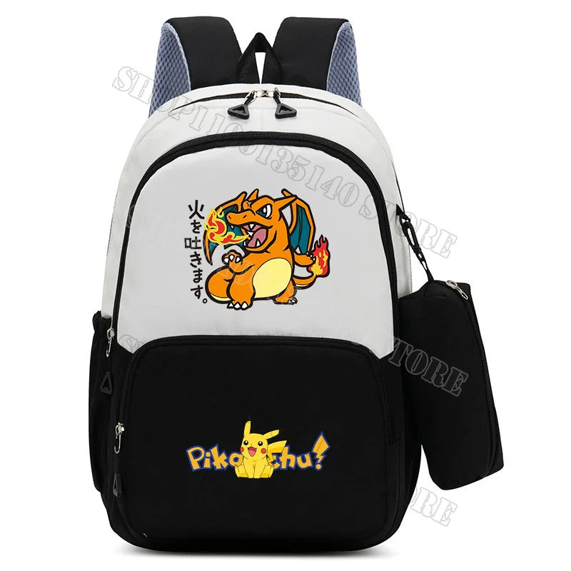 Anime Figure Print Backpack | Large Capacity Bag with Pencil Case Backpacks - The Eezee Shop