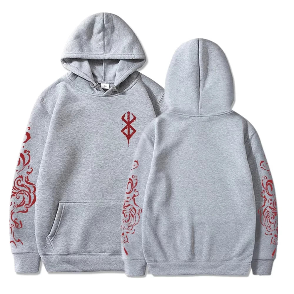 Berserk Acid Wash Hoodie | Goth Manga Streetwear Pullover Hoodies & Sweatshirts - The Eezee Shop