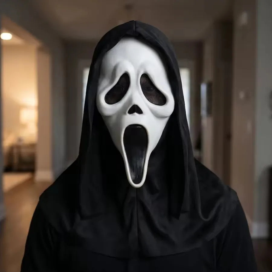 Ghost Face Tongue-Out Mask | Realistic Creepy Halloween Mask Halloween Masks - The Eezee Shop