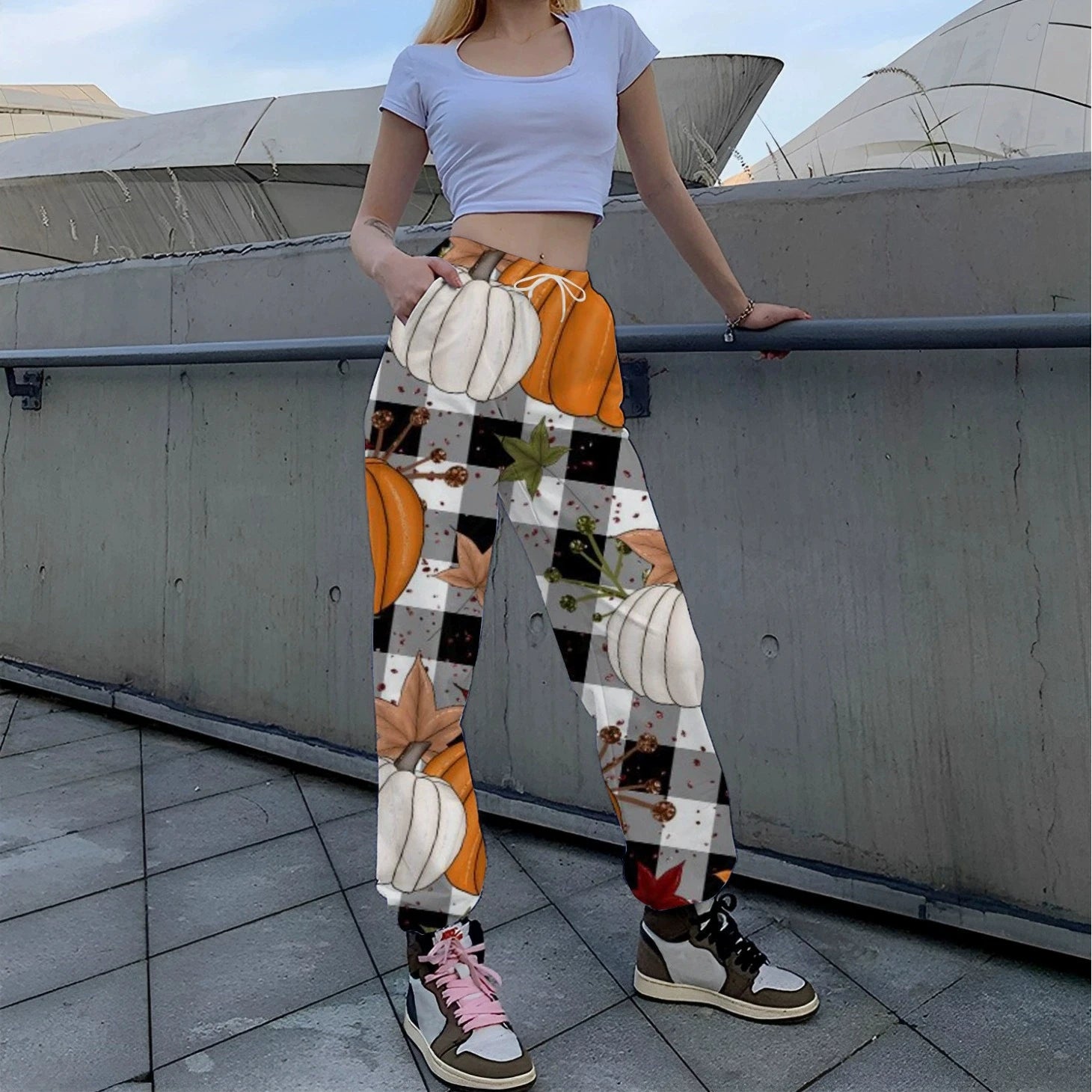 Women's Halloween Print Sweatpants | Loose Wide-Leg Pants Joggers & Pants - The Eezee Shop