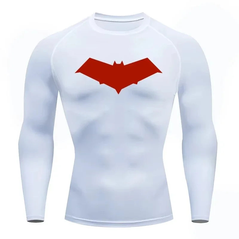 Bat Print Compression Long Sleeve | Men's Quick-Dry Rashguard Gym & Compression Wear - The Eezee Shop