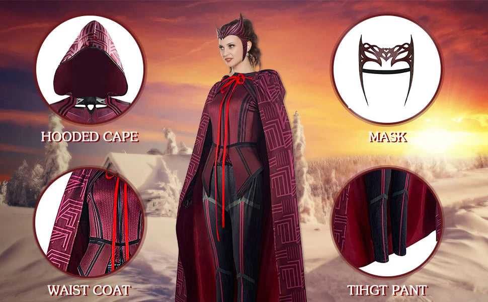 Scarlet Witch Costume with Mask | Women's WandaVision Cosplay Cosplay Costumes - The Eezee Shop